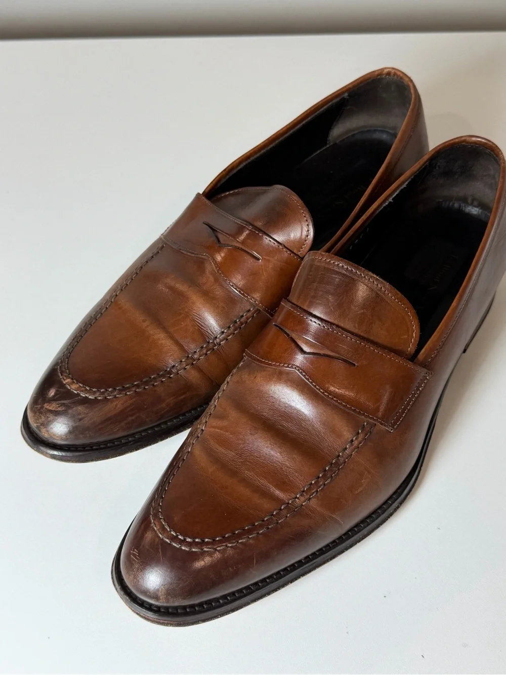 To Boot New York Size 9 Men's Antique Brown Genuine Leather Penny Loafers